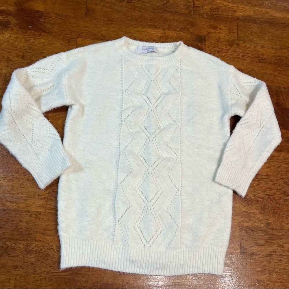 Sweethoney white cream ivory slightly fuzzy sweater size 8